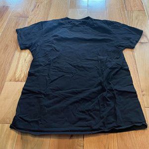 Plain Men's Black T-shirt: Size L